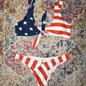 Zaful Stars and Stripes Bikini - Red, White, and Blue